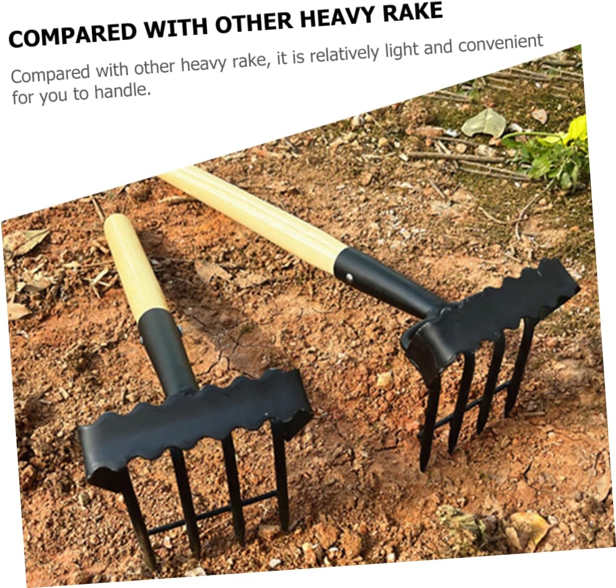 BESPORTBLE Hand Shrub Rake Compact Garden Tool for Weeding Digging Loosening Soil Lightweight Rake for Home Hiking Use Sturdy Design for Easy Handling and Practicality