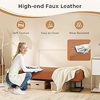 Vista 6 de OmySalon Asiento de banco para sala de espera, piel sintética, silla de recepción de 55.1 pulgadas, muebles de vestíbulo para sala de conferencias