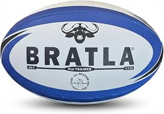 Bratla Pro Training Rugby Ball Size 5 & 4 - Hand Sewn, 3-Ply Backing, Superior Grip for Clubs, Schools & Match Prep