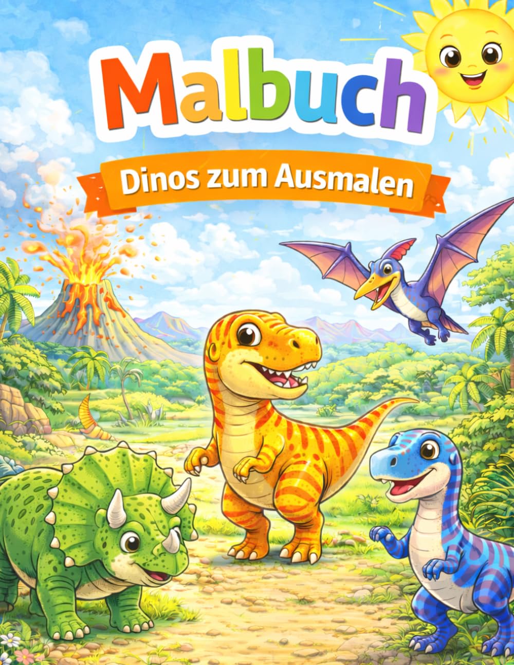 Malbuch: Dinos zum Ausmalen (Malspaß für Kinder – Die kreative Malbuch-Serie)