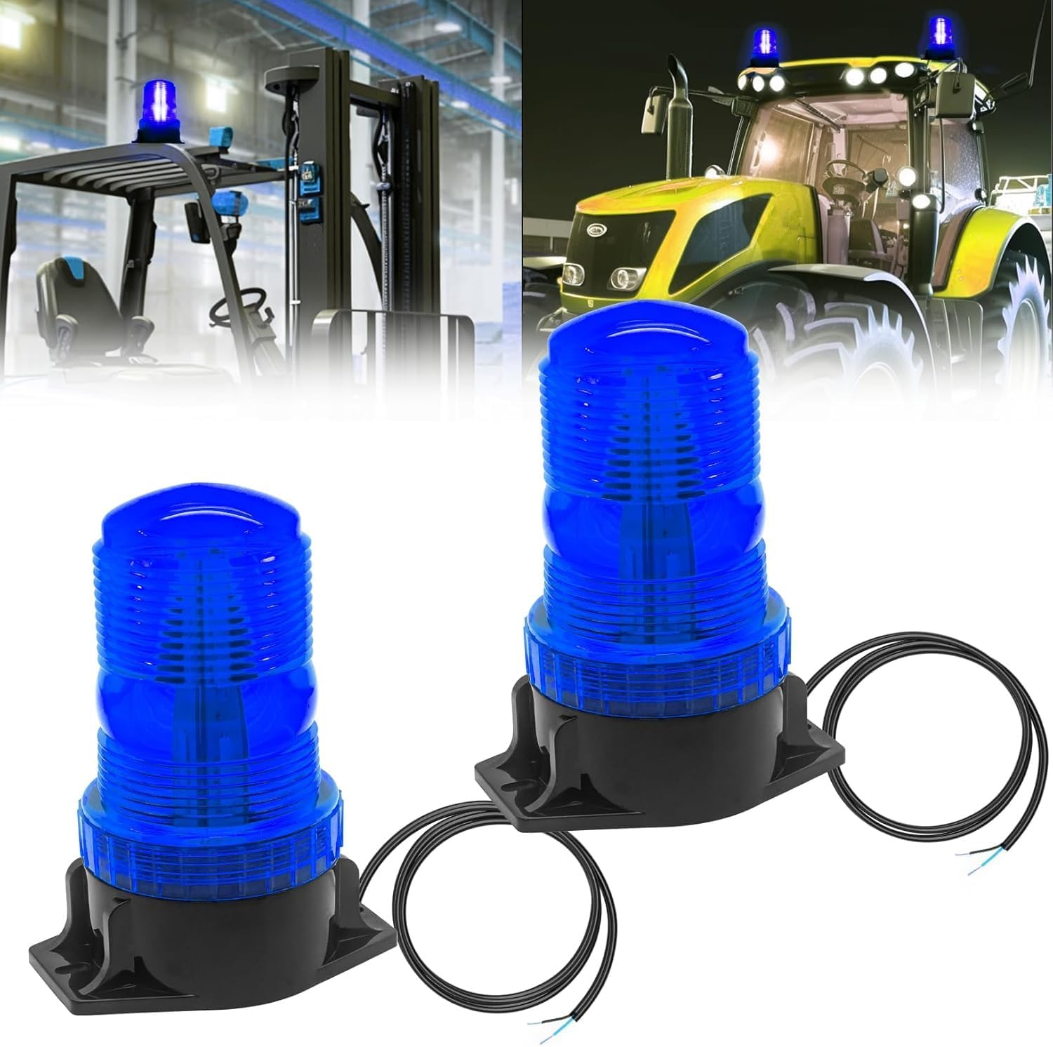 Luz de advertencia estroboscópica para carretilla elevadora (2, azul)