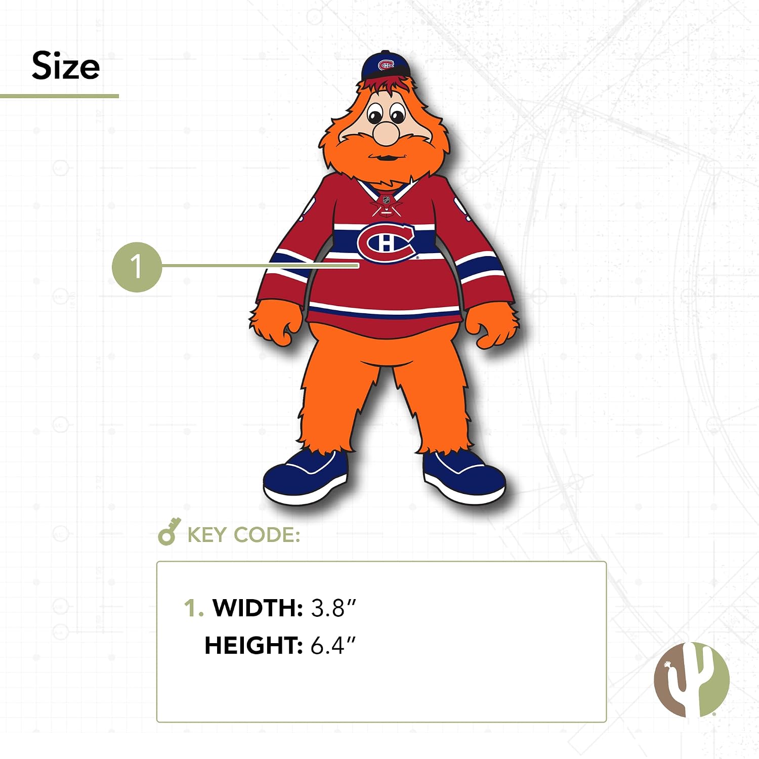 Desert Cactus Montréal Canadiens Sticker Youppi Mascot NHL Team National Hockey League Vinyl Decal Laptop Water Bottle Car Scrapbook (Individual B)