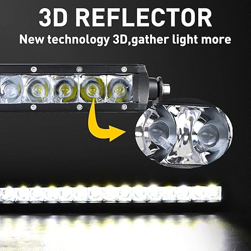 Miniatura 4 de SKYWORLD Barra de luz LED de una sola fila de 49 pulgadas, 240 W, punto delgado, antiniebla LED y parachoques de techo de conducción, barras de luz