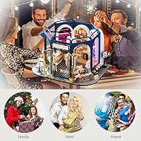 Vista 8 de WonDerfulC Kit de casa de muñecas de madera para bricolaje, libro de café, cabaña de escena en miniatura, modelo de construcción creativa, casa