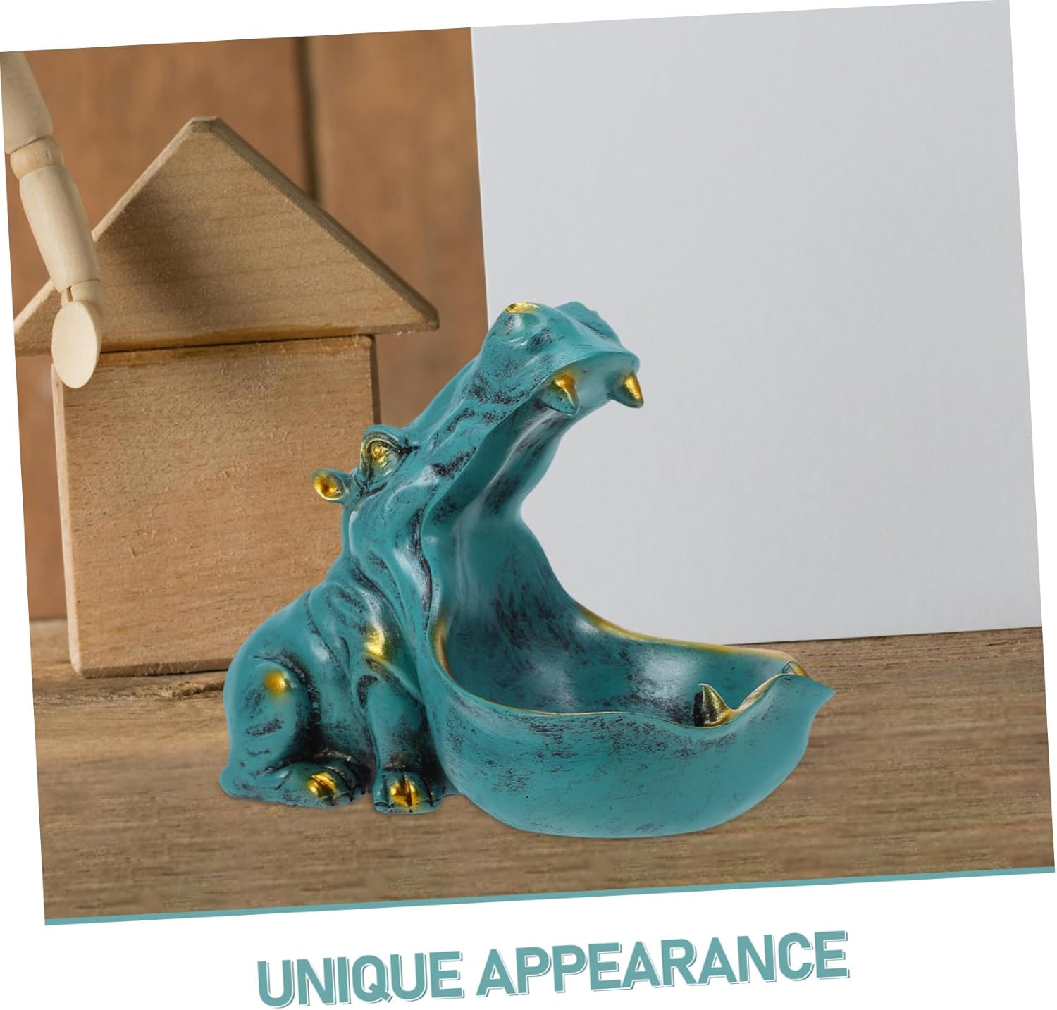 Hippo Figurine Candy Bowl Key Holder Resin Ornaments for Unique Home Decor