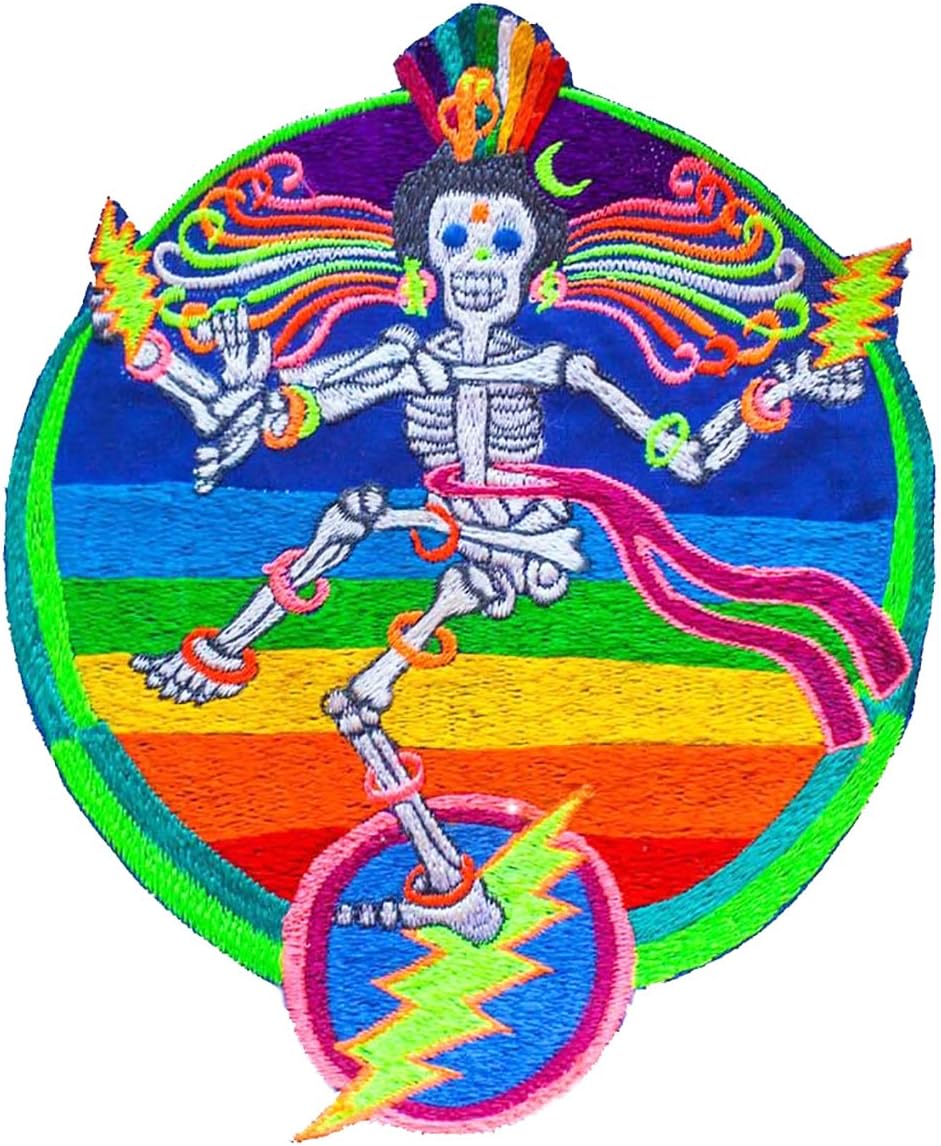 ImZauberwald Grateful Rainbow Shiva ~7 inch Psychedelic Embroidery UV Patch