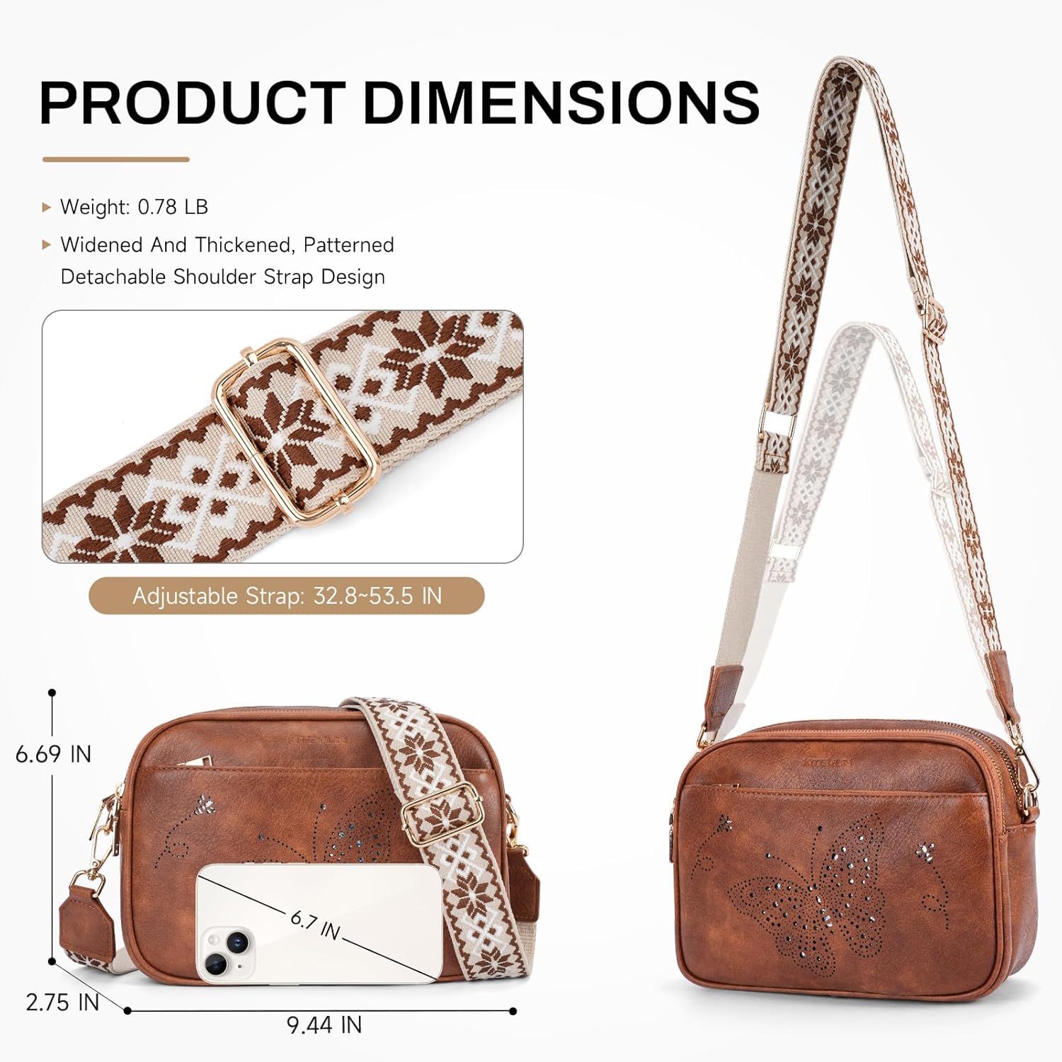 Crossbody Purse for Women Vegan Leather Small Crossbody Bags with Adjustable Strap Multiple Pockets - Image 6