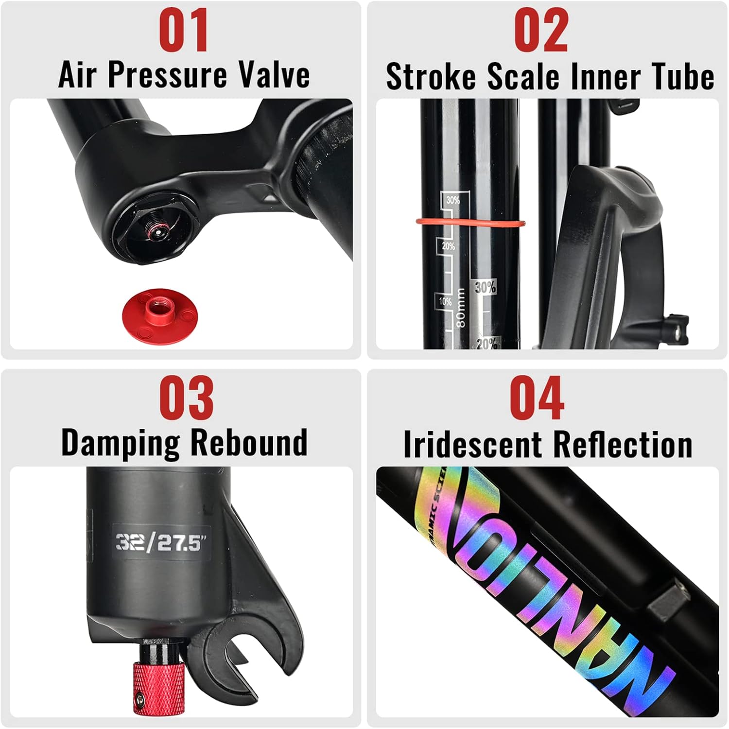 Mate Bicycle Suspension Forks - 26/27.5/29 Inch Oil and Air Fork - Rebound Adjustment - Mountain Bike Fork with 120mm Travel