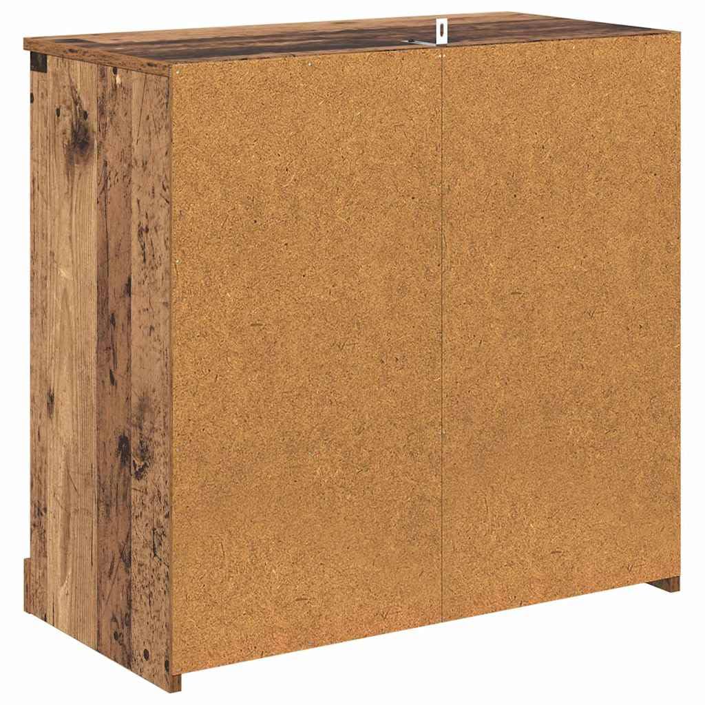 Aparador alto 70 x 35,5 x 67,5 cm, aspecto de madera vieja, con 2 puertas y cajón, para salón, pasillo, cocina, almacenamiento, gabinete moderno