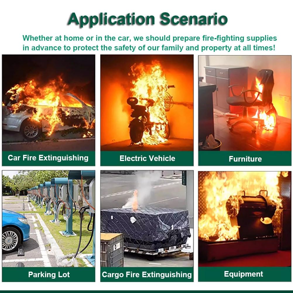 Manta ignífuga de Emergencia para Coche, Manta extintora de Incendios para conflagraciones, Lona ignífuga de Silicona para vehículos eléctricos con Bolsa de Transporte(13.2 * 19.7ft/4 * 6m)