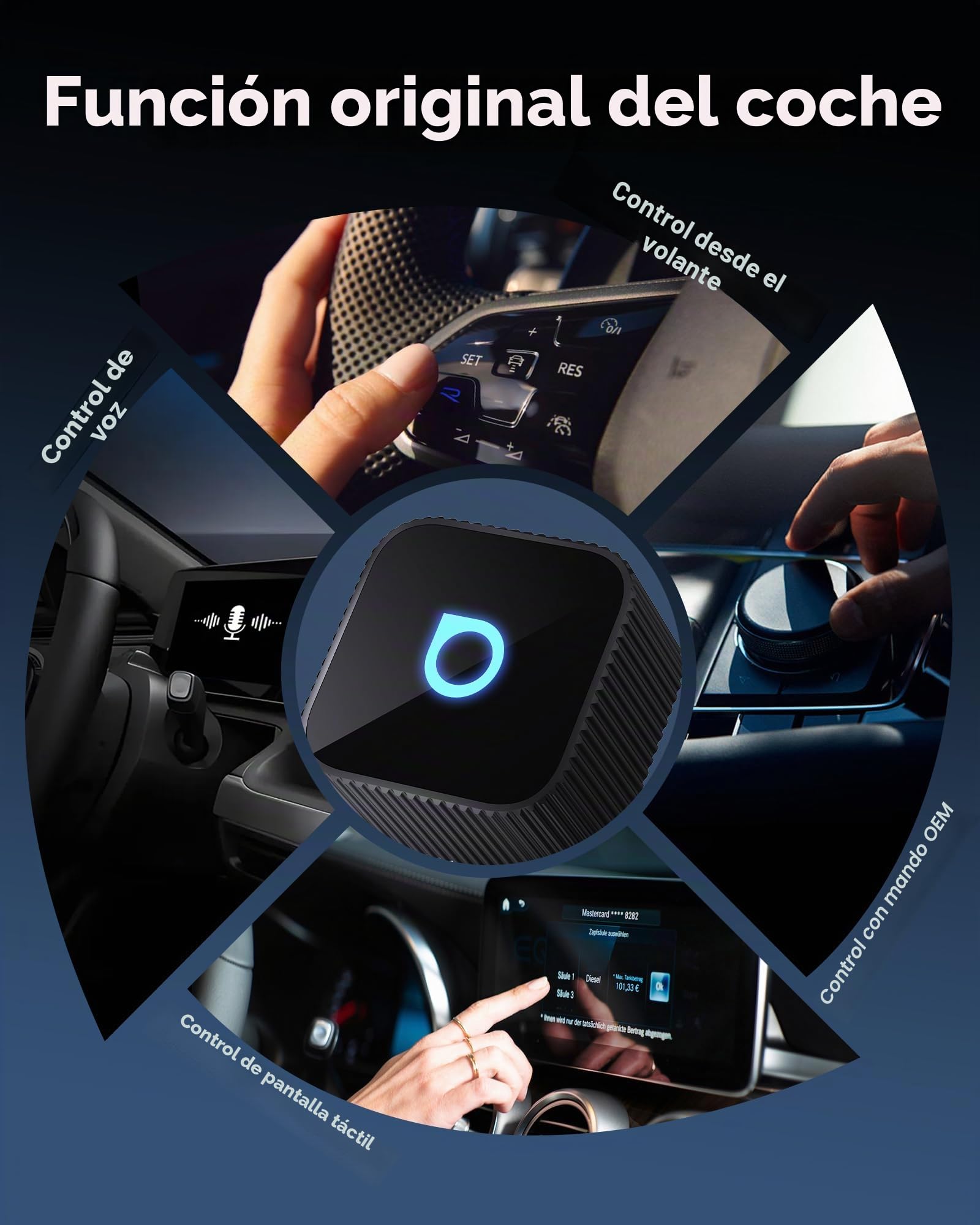 OTTOCAST Mini Slim 2026 Adaptador Inalámbrico CarPlay y Android Auto, Adaptador 2 en 1 para Coches con CarPlay y Android Auto por Cable, Plug & Play, Reconexión Automática