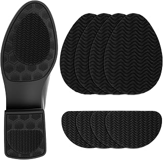 8 Pcs Shoe Grips on Bottom of Shoes, Non Slip Shoe Pads Self-Adhesive Sole Protector for High Heels & Flats Anti Slip Shoes Grips Stickers to Reduce Noise, Black