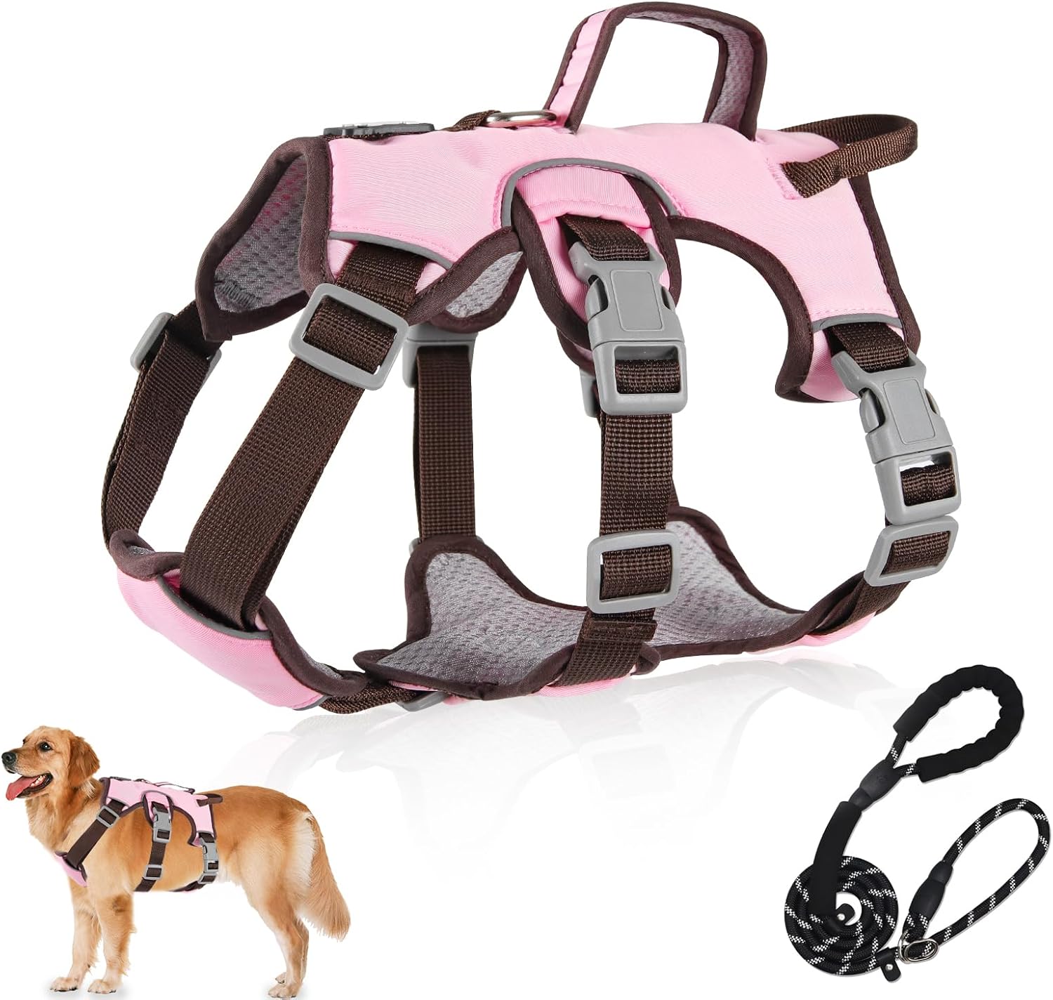 MultiPurpose Dog Harness with Lead Set, Escape Proof AntiPull Dog