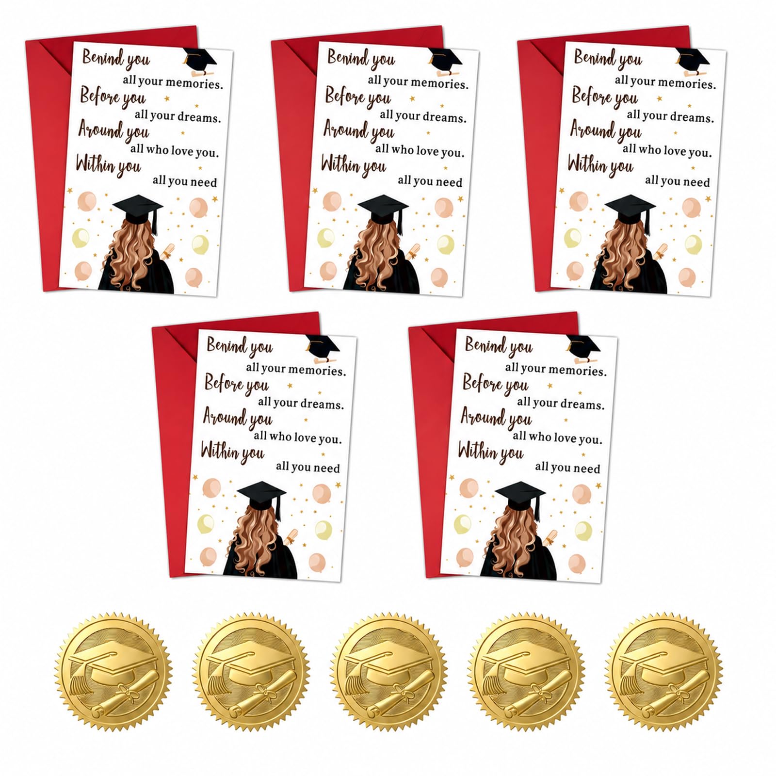 Graduation card with envelope and sealing sticker - Inspirational Keepsake for Son, Daughter & Best Friend - University, College & PhD Congratulations Gift - School Graduation Wishes (5)