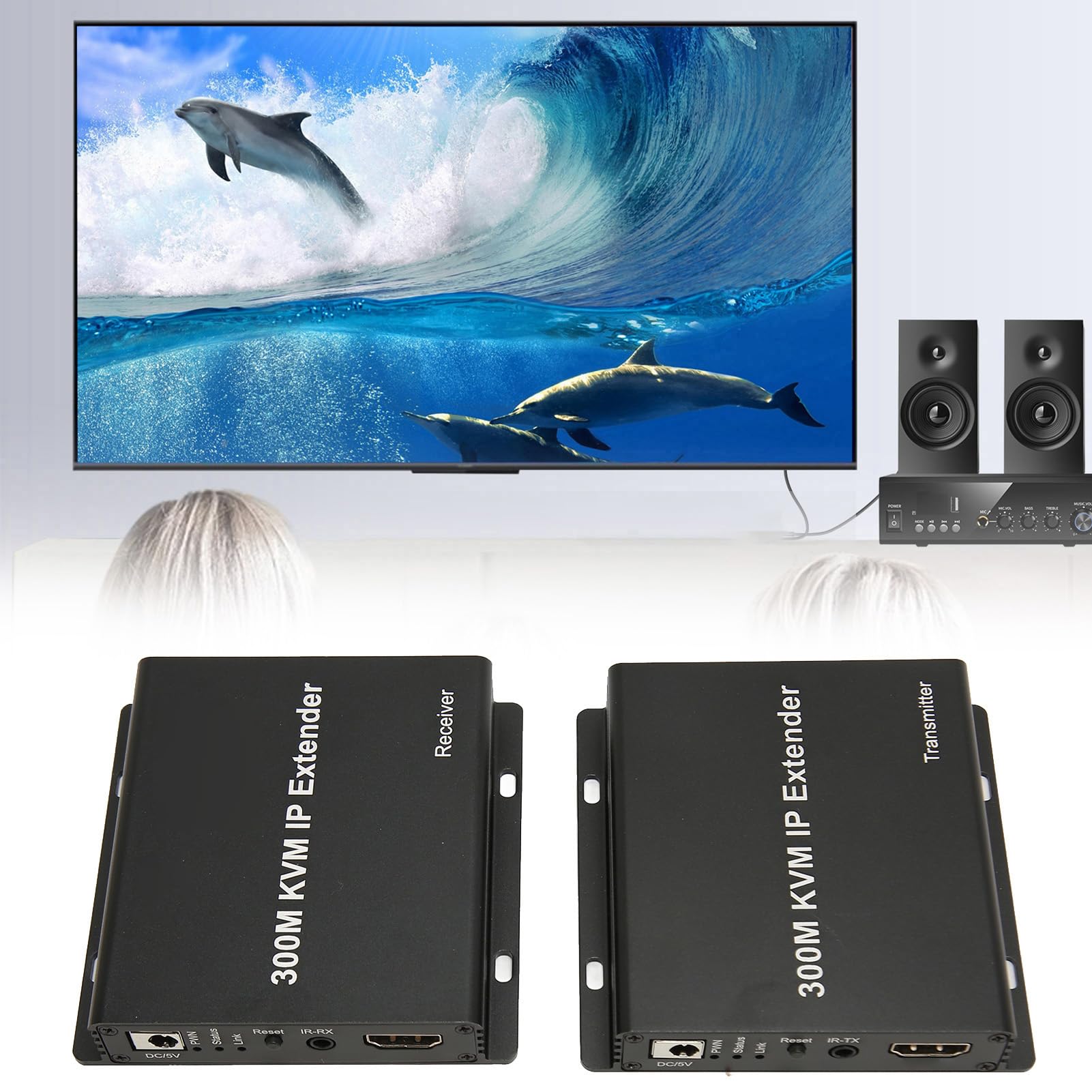 Przedłużacz KVM IP 300m 1080p HD Multimedia Interface z obsługą