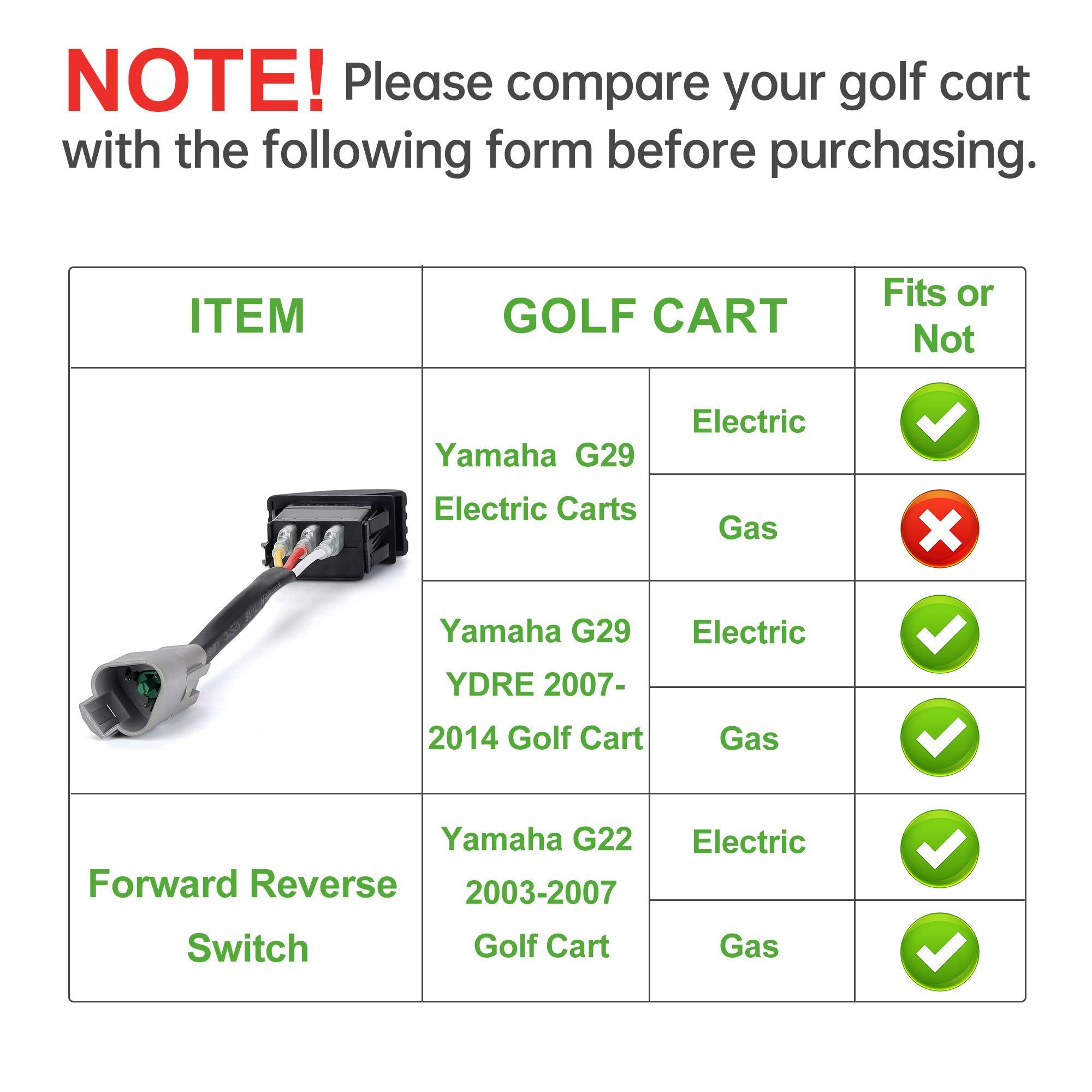 10L0L Golf Buggy F&R (Forward and Reverse) Switch with Cable for Yamaha G22, G29 Electric 2007-up JU2-H2917-00 - Image 3