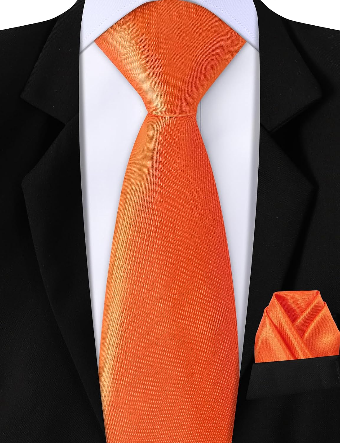 A&J DESIGN Boys Pre-Tied Satin Zipper Tie & Pocket Square Set for 4-14 Years