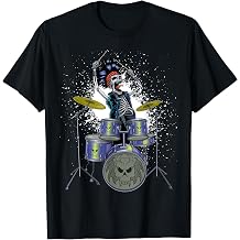 Skeleton Drummer Skull Drums Cool Percussion Drum Sticks T-Shirt