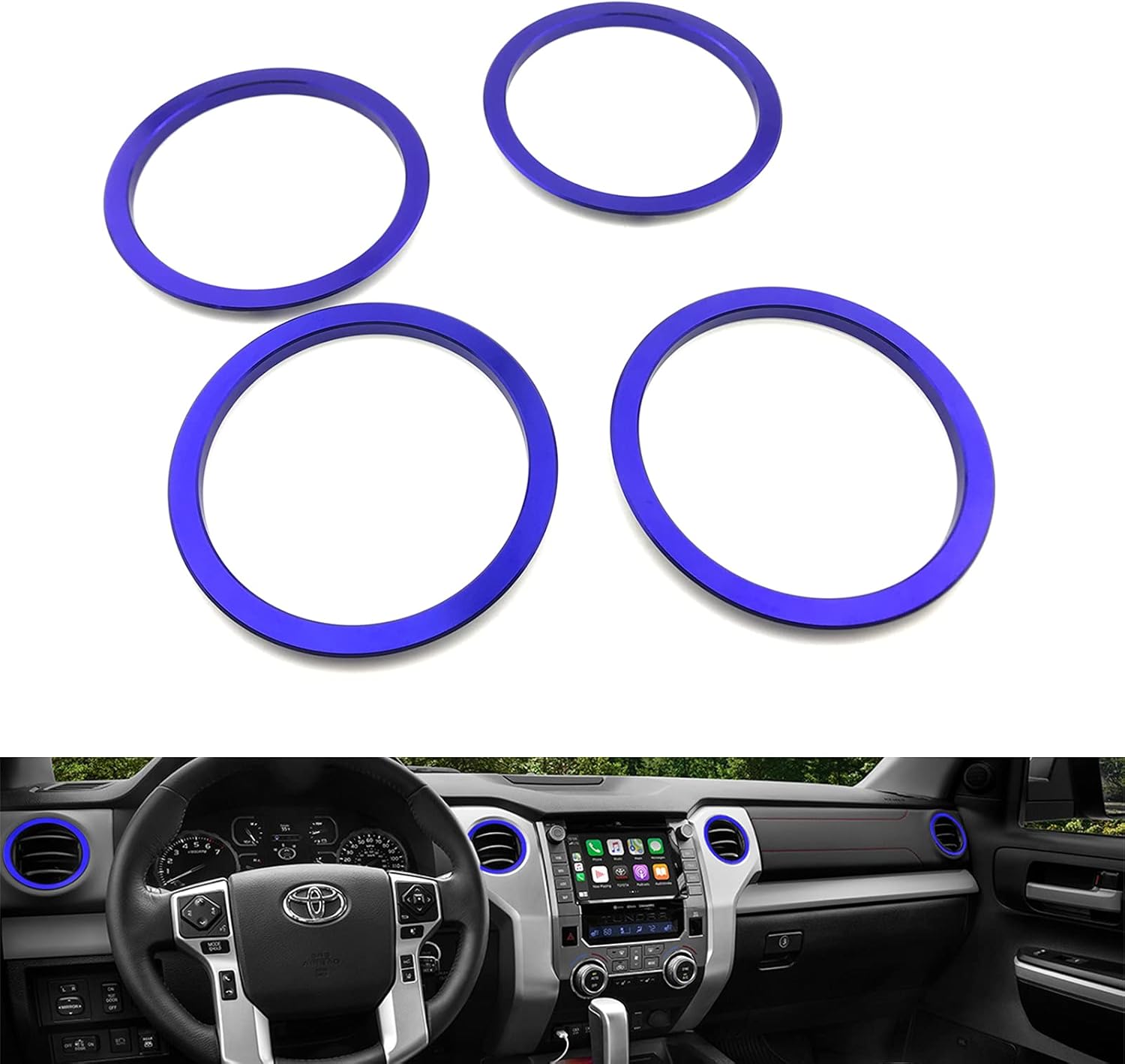 Lanyun Compatible with Tundra A/C Vent Ring Decoration Covers fit 2014 2015 2016 2017 2018 2019 2020 2021 Tundra a/c Outlet Vent Accessories red