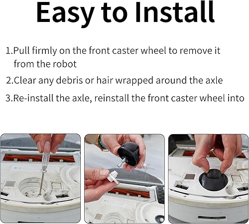 Miniatura 30 de Conjunto de rueda delantera de repuesto compatible con todas las aspiradoras iRobot Roomba 500, 600, 700, 800, 900, e, i y j, 2