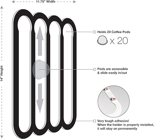 Miniatura 14 de Demi's Home Soporte magnético para cápsulas de café Nespresso Vertuo - Adecuado para ser montado en el refrigerador (negro) Negro