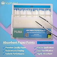 Vista 2 de 200 puntos de papel absorbente Piuma de grado dental #60 de VASTMED Tapper para endodoncia endodóntica dental estéril