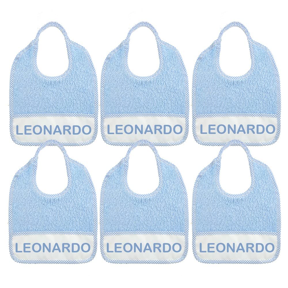 Bavaglini personalizzati con nome 24x27 cm spugna 100% cotone made in Italy