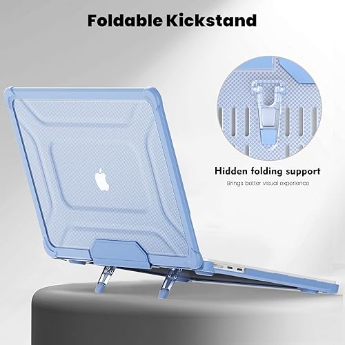 Miniatura 5 de MEEgoodo Funda para MacBook Air M3 de 15 pulgadas 2024 2023 A3114 A2941 con chip M3 M2 con resistente a los golpes, carcasa para laptop con marco