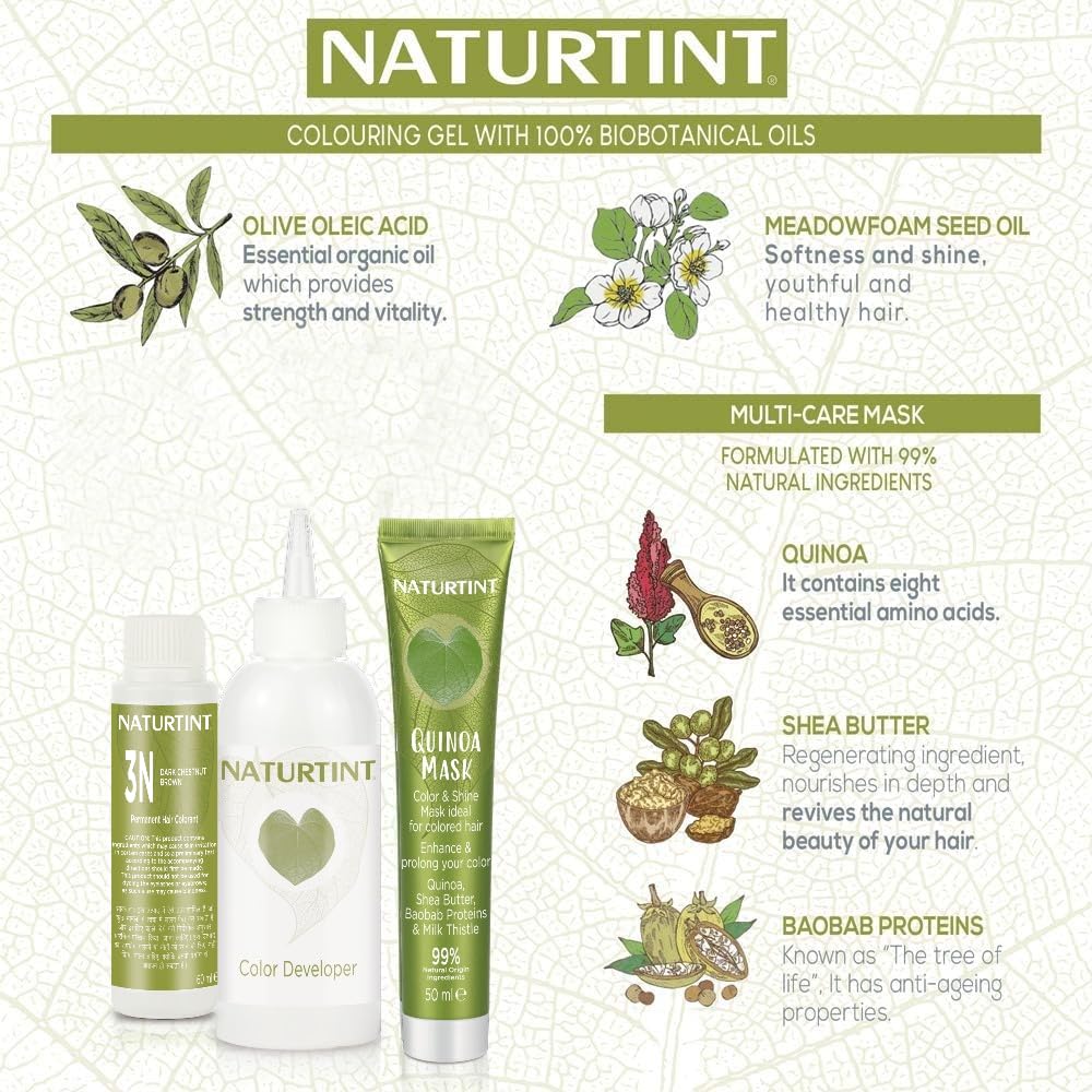 Naturtint Permanent Hair Color 3N Dark Chestnut Brown, 5.75 ounce - 3 Pack