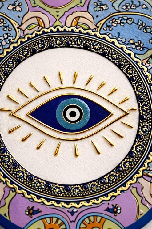 Nazar Boncuğu Fatma’nın Eli Duvar Süsü – Hamsa El Evil Eye Dekoratif Askı | Ev, Ofis, Kapı Girişi için Koruyucu Şans Sembolü – Hediye