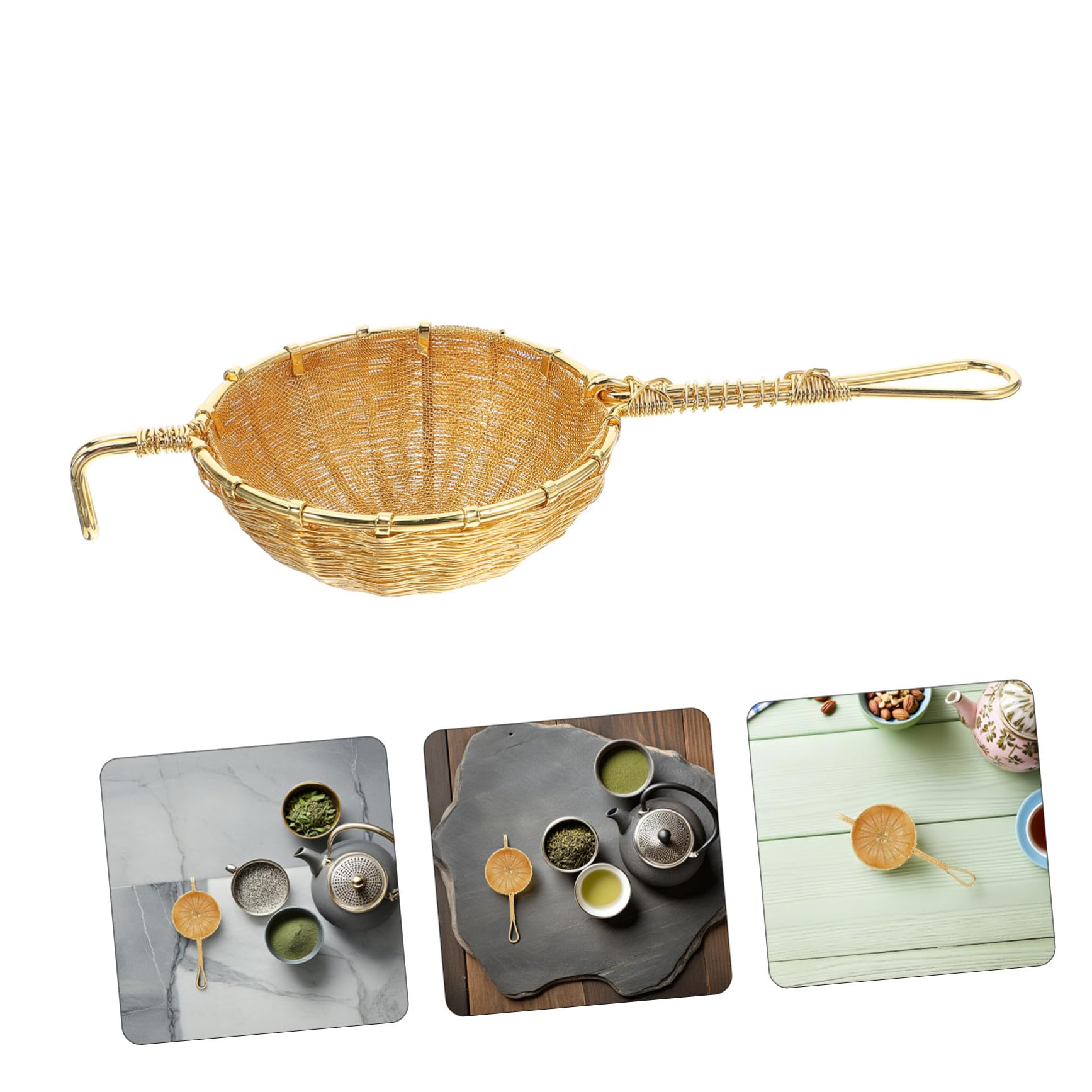 Filtre à Thé Lavable Passoire Fine à Thé Vrac avec Poignée Infuseur Réutilisable pour Sucre Épices Élégant