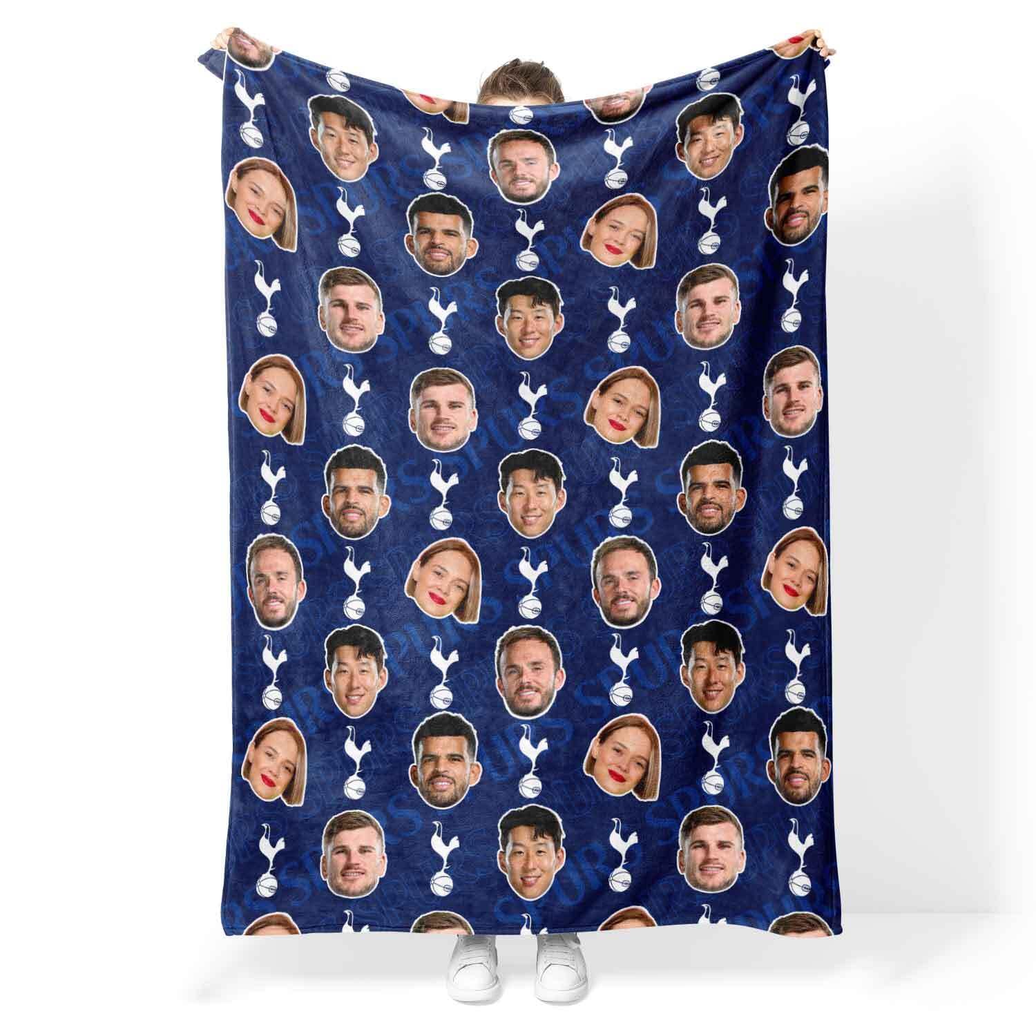 Nifty Gifty Tottenham Hotspur Personalised Blanket | Official Spurs Gifts | Unique Tottenham Hotspur Personalised Blanket For Adults & Kids | Upload Your Photo