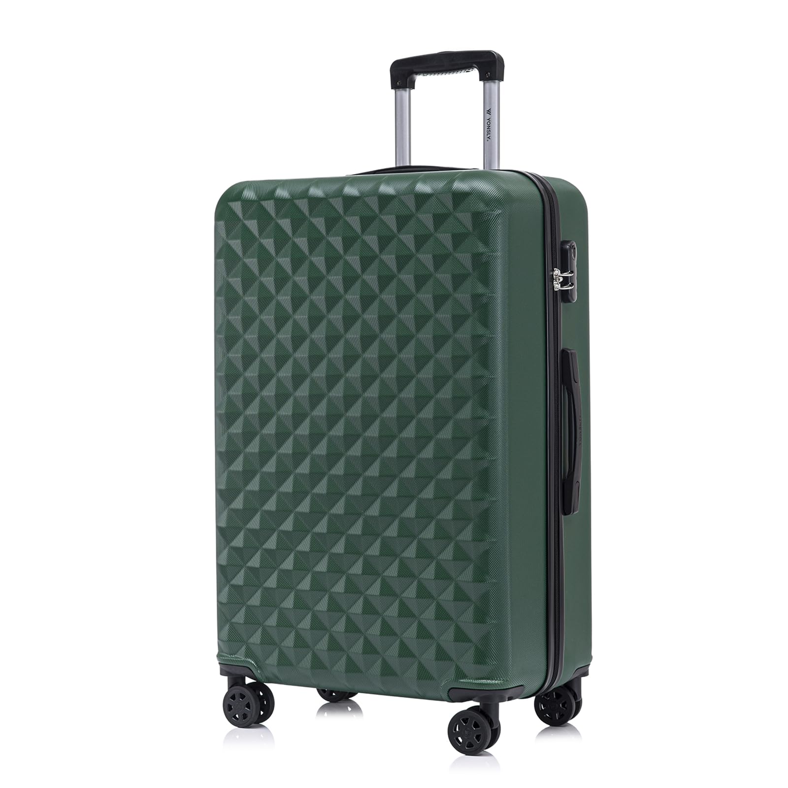 YONSLY Trolley Koffer Set, Reisekoffer, Rollkoffer Handgepäck, Kabinkoffer Suitcase, Gepäckset mit 360° Rollen, Hartschalenreisekoffer, Zahlenschloss, Gummigriff