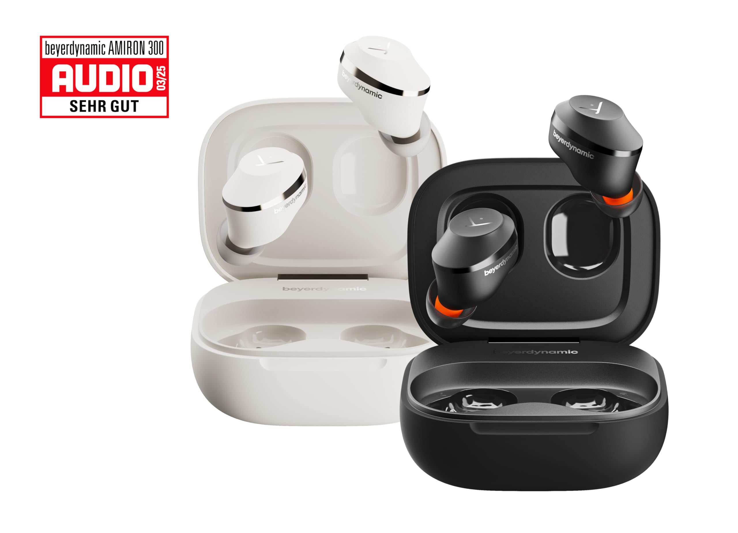 beyerdynamic AMIRON 300 True Wireless Kopfhörer mit aktiver Geräuschunterdrückung und Transparency Modus, Earbuds in schwarz, Bluetooth In-Ear, 38 Stunden Akkulaufzeit