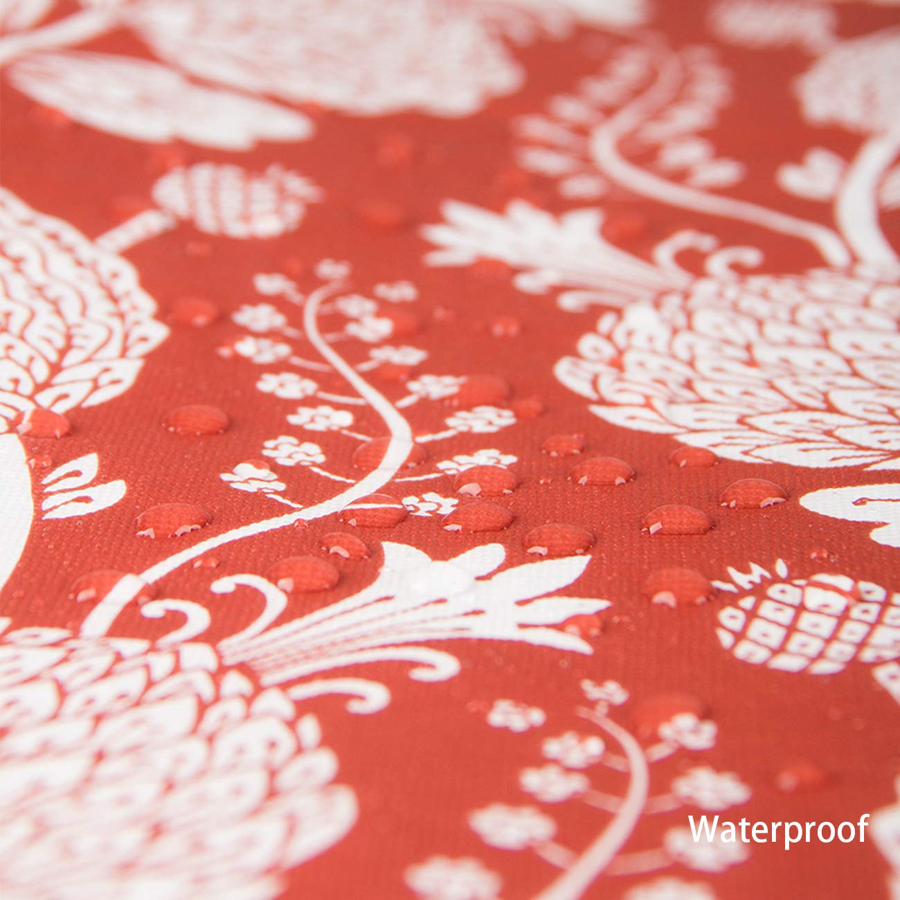 GOOD SUN Exquisite Flannel Backed Vinyl Tablecloths, Printed Design Premium Quality Waterproof Table Cover Table Cloth (52