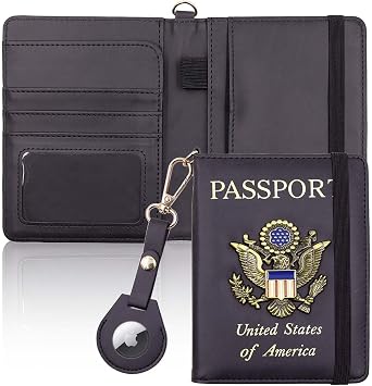 Passport Holder for Travel,Passport Cover Case with RFID black | Travel Essentials RFID Blocking Technology ID Organizer Pen Holder Card Slots Cash slot