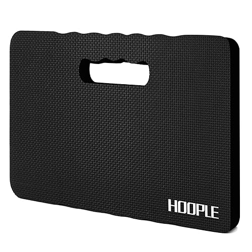 Miniatura 35 de HOOPLE Rodillera extra gruesa, cojín de espuma suave, rodilleras de jardinería impermeables, rodilleras ligeras para baño, suministros de Negro 0.7