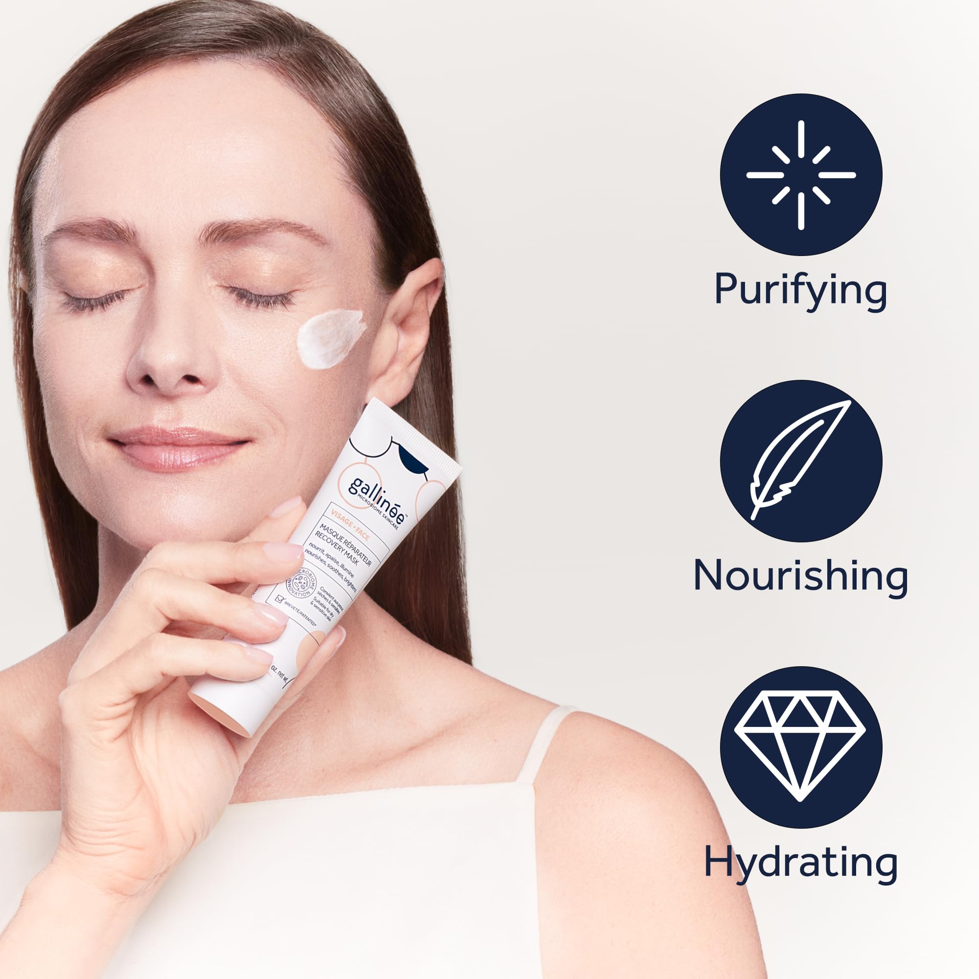 Gallinée, Face Recovery Mask, Nourishing & Hydrating Face Mask, with Prebiotic Oat Oil & Probiotic Complex & Shea Butter - Image 2