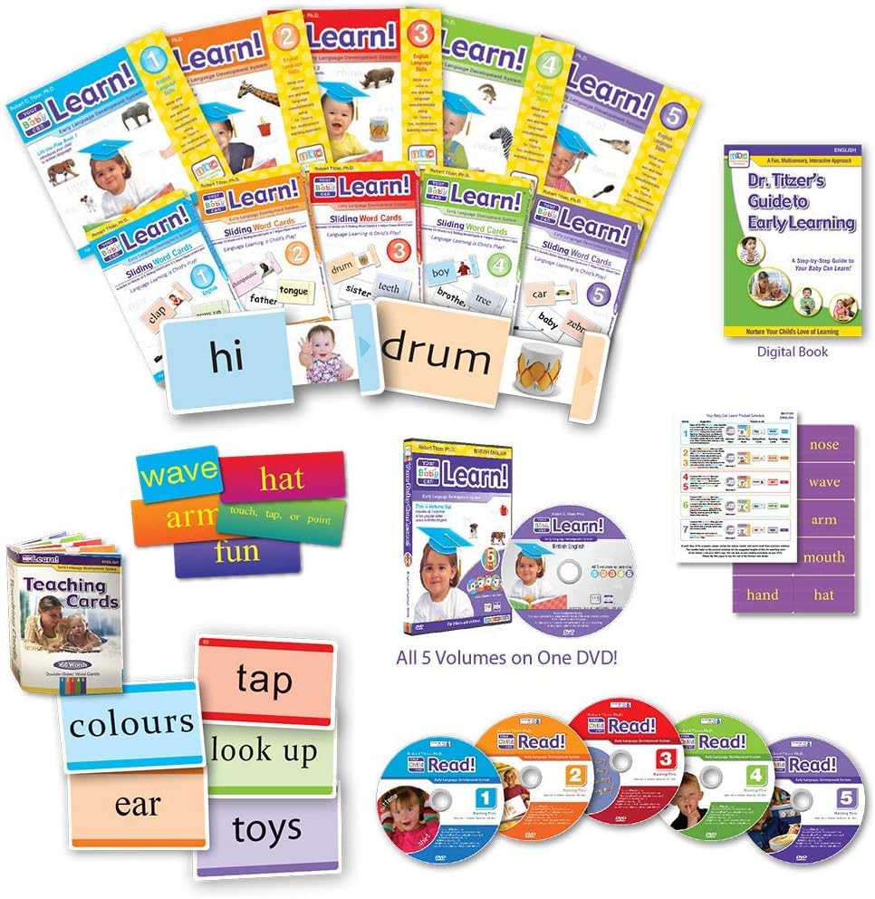 Your Baby Can Learn! - British Deluxe Kit - The Acclaimed Early Learning Program from the USA - DVDs, Books, & Flash Cards - Best Reading, Phonics & My First Words Book & DVD Set for Babies & Toddlers