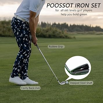 Golf Irons Individual,Driving Iron Golf Iron Set for Men 5,6,7,8,9,P,S,W Right Handed with Beginner's Iron Set Regular Flex Steel Shaft, Iron Set