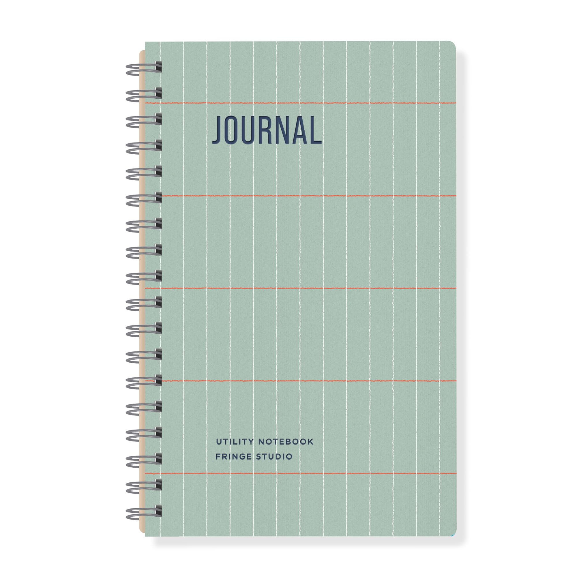 Fringe Studio Paper Spiral Journal, UTILITY SAGE GRID, Approx. 6” w x 9.5” h, 160 Pg, Utility Collection (140PA007FSC)