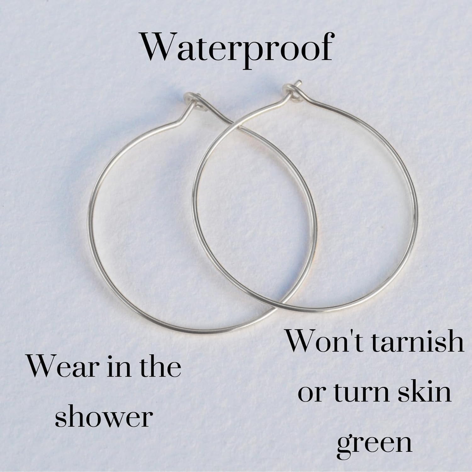 Solid Sterling Silver Hoops | Earrings Medium Thin Silver Hoop Earrings for Women 925 Real Sterling Hoops Thin Sleeper Endless Wire Earrings for Sleep Small Tiny Huggie Dainty | Handmade in FL