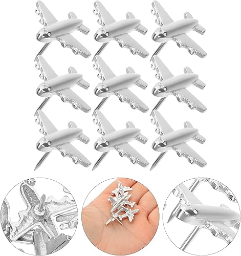Miniatura 4 de Gadpiparty Chinchetas de avión, 12 unidades de pasadores de metal para pulgares de avión, tachuelas de dibujo, tachuelas de corcho decorativas para