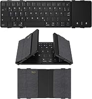 Echaar Összehajtható Bluetooth Billentyűzet Érintőpaddal - QWERTZ Kiosztású Hordozható Klaviatúra iPad, Okostelefon, Tablet, PC és Laptop Es 1