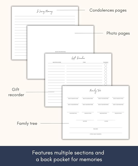 Lamare Funeral Guest Book Memorial Service Celebration of Life Guest Book
