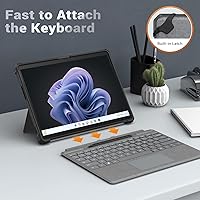 Vista 6 de MoKo Funda compatible con Microsoft Surface Pro 11, Surface Pro 10, Surface Pro 9 de 13 pulgadas, funda protectora resistente todo en uno con correa