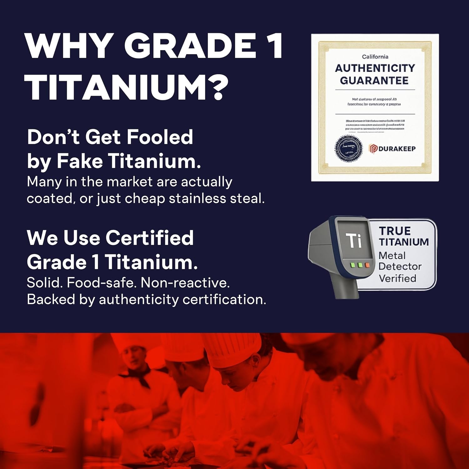 100% Solid Titanium Cutting Board for Kitchen, Chef-Approved, Pure Premium Grade 1 Titanium, Chopping Meat & Veg, Dishwasher Safe, Non-Toxic, Removable Silicone Base – Large 15.5 x 11"