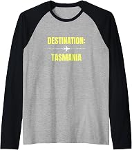 Destination Tasmania Travel Vacation Holiday Tourist Raglan Baseball Tee