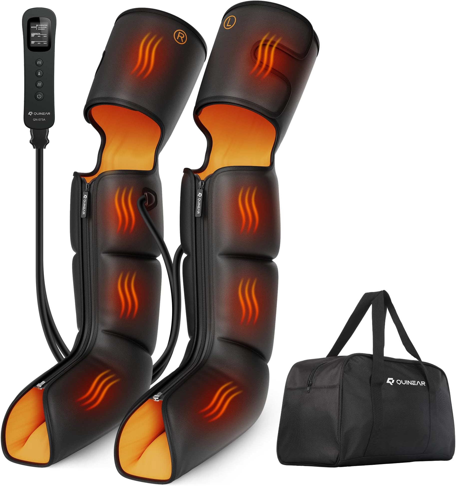 Leg Massager, 3-in-1 Heat and Compression Therapy, Air Compression Leg Recovery System, Leg Massage Boots for Circulation and Pain Relief, FSA-HSA-Eligible