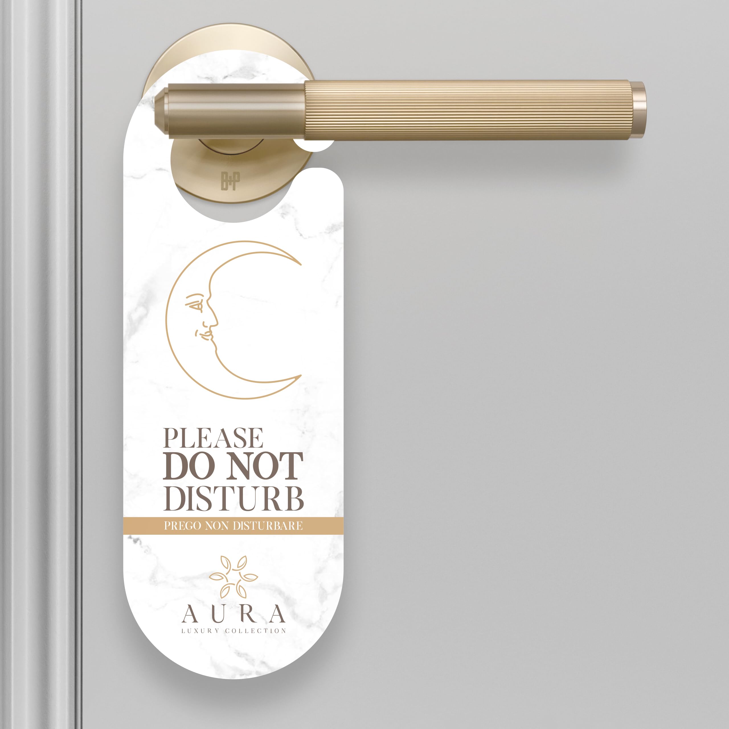 Aura Luxury Collection ® Gancio appendiporta in cartoncino "Please, do not disturb/please make up the room" per pulizia stanze di hotel e b&b (50)